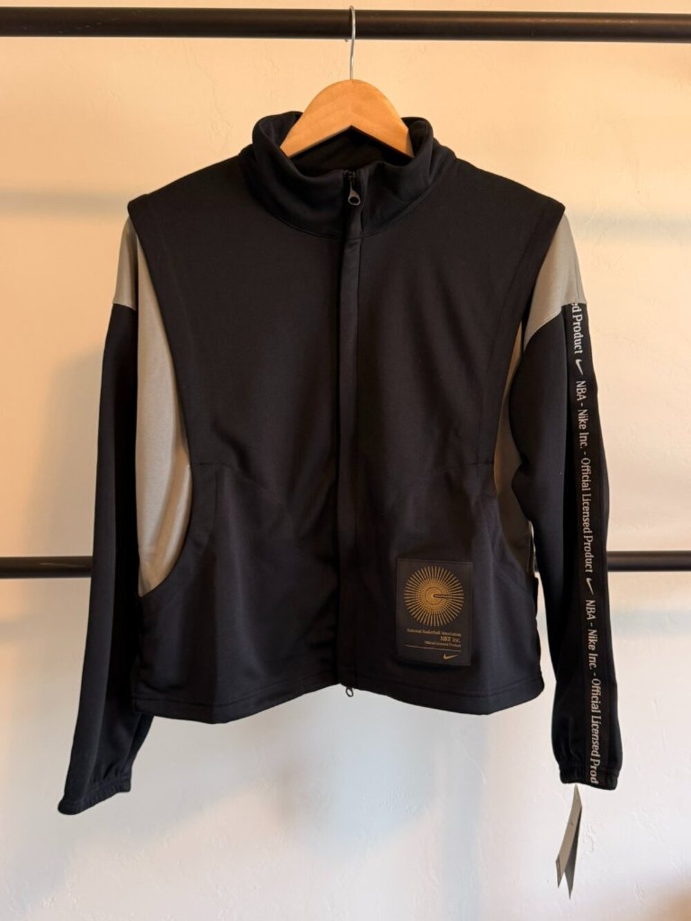 NWT National Basketball Association Hard Work Black & Gray Zip Up Track Jacket M